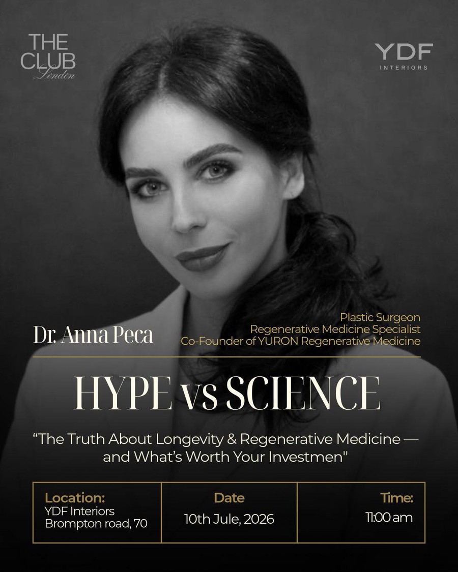 The club's announcement for the evening with Dr Anna Peca on regenerative medicine.